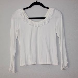 Harlow white shirt with ruffles